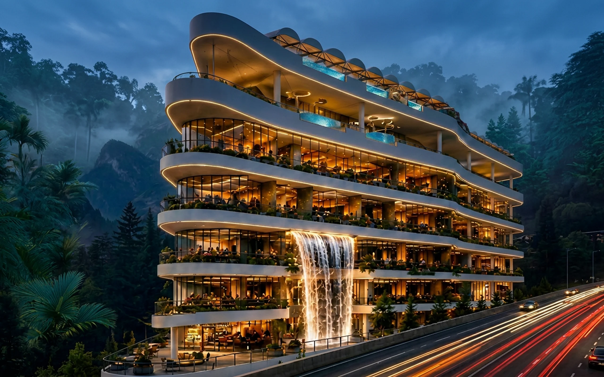 Vilasa, cascading terrace render