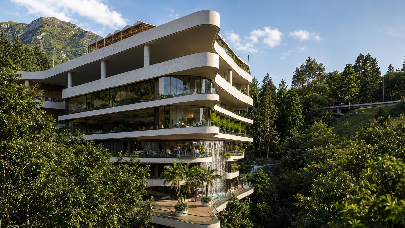 Vilasa, cascading terraces against the Himalayan ridge